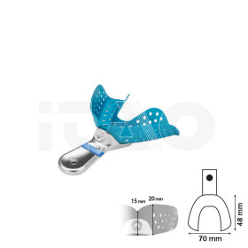 Porta impronta forata acciaio inox mis 2 Blu inf.1pz