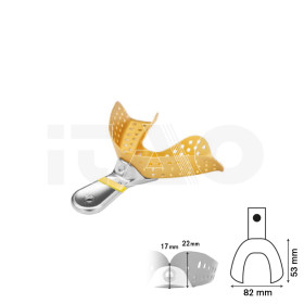 Porta impronta forata acciaio inox mis 4 Oro inf.1pz