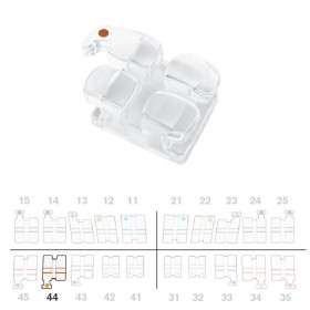 Brackets DB Absolute MBT .022" LR4 c/g  5pz.
