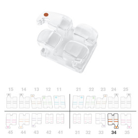 Brackets DB Absolute MBT .022" LL4 c/g  5pz.
