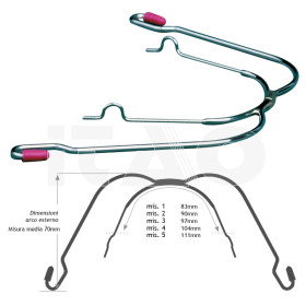 Arco extraorale medio con anse mis.4 104mm. 1pz.