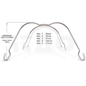 Arco extraorale acc. medio mis.1 83mm. 1pz..