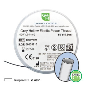 Tubo elastico per legature .025" trasparente 15mt.