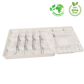 Tray eco sostenibile in melamina sterilizzabile bianco 1 pz.