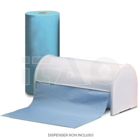 Rotolo mantelline 2 strati carta-plastica azzurro 6 pz.