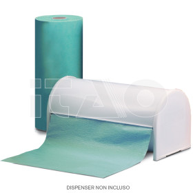 Rotolo mantelline 2 strati carta-plastica verde 6 pz.