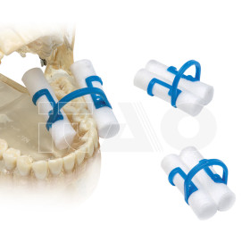 Ferma rulli doppio in plastica 100 pz.