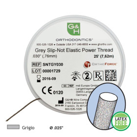 Filo elastico ruvido per legature .025" grigio 7,60mt.