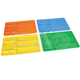 Tray monouso zigrinato con bordino colori assortiti 400 pz.