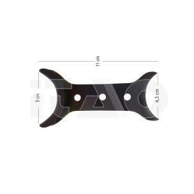 Retrattore doppio 110mm Acciaio Nero Coated per foto 1pz.